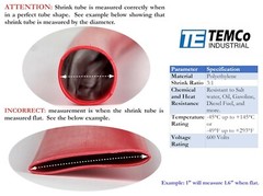 TEMCo 1/2″ Marine Heat Shrink Tube 3:1 Adhesive Glue Lined 4 ft RED
