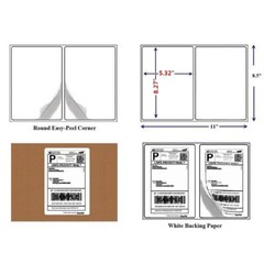 200- Premium 8.5×5.5 Round Corner Shipping Labels Half Sheet Self Adhesive