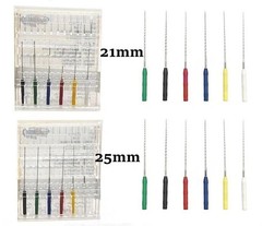 10 Pcs/Pack Dental Endo Barbed Broache 21/25mm Stainless Steel Root Canal 20-60#