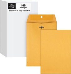 Clasp Envelopes, 6.5 x 9.5 Inch Brown Kraft Catalog Envelopes, for Mailing Sm…