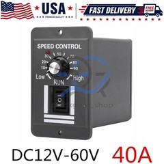 40A PWM DC Motor Speed Controller 12V 24V 36V 48V Variable Speed Switch Reverse